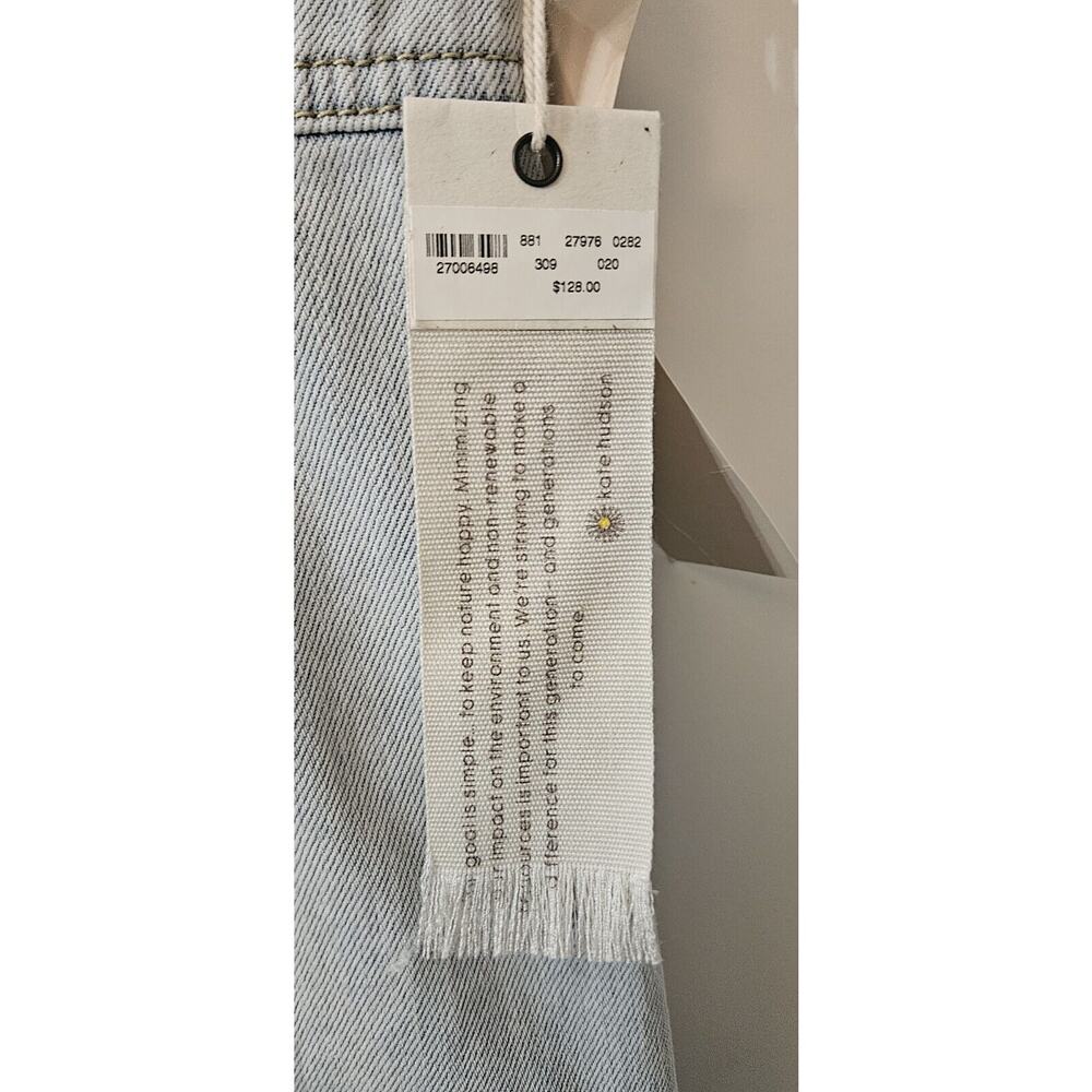 Happy X Nature Kate Hudson NWT Glide Light Wash Denim Midi Dress Size 2 Pockets - Picture 5 of 10